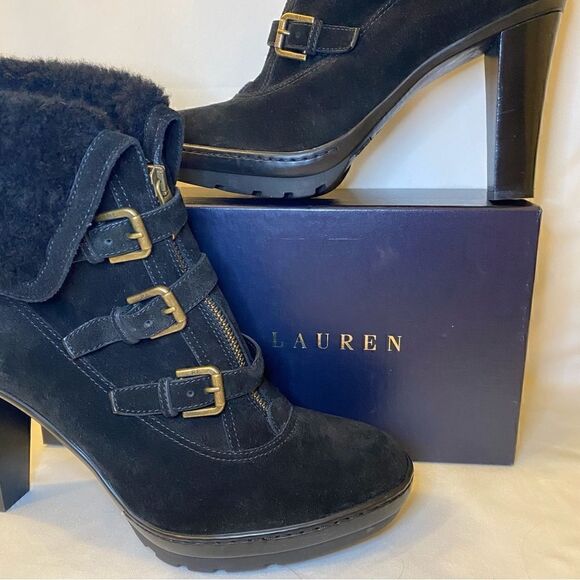 Ralph Lauren 2011 Collection “Forilla” ItalianSuede & Lamb Shearling Ankle Boot - Picture 1 of 16